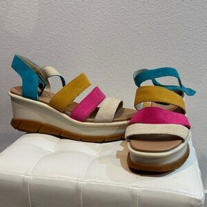 Sorel Multicolor Strappy Wedge Sandals